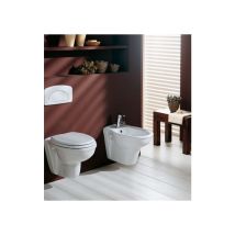 Coppia Di Sanitari Sospesi In Ceramica 37x55 Cm Bianco Lucido - Rak Ceramics Karla - Senza Copri Wc