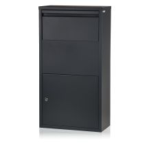 Zelsius - Briefkasten Mit Paketfach Merkur, Pulverbeschichteter Stahl Mit Edelstahl, Ral7016 Anthrazit
