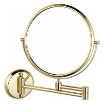 Specchio Da Trucco Pieghevole, Girevole, Estensibile, Bifacciale, Da 8 Pollici, Da Parete, Per Bagno E Rasatura, Ingrandimento 5x, Colore Oro