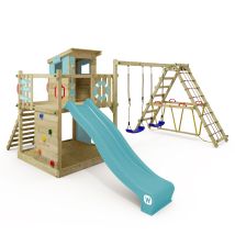 Parco Giochi Smart Surf Con Scivolo E Struttura Per Arrampicata - Blu Pastello - Wickey