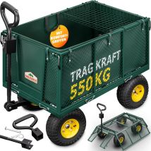 Gardebruk - Carro Para Jardín Verde Máx. 550kg Carro De Transporte Con Lona Extraíble Y Ruedas Carretilla