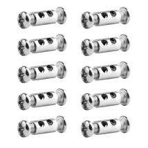 Macaron - 10 Stück Clips Für Drahtkabel 1 Bis 2 Mm Im Durchmesser Mit Geformter Schraubkappe, Stahlkabelklemme, Kabelhülse, Seilklemme, Drahtklemmen –
