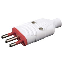 Spina In Gomma Antischiacciamento, 10a 2p+t, Bianco, Serie Ela Plug - Rosi Rs78003