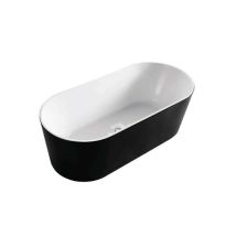 Sanita - Cleo - Bañera Isla - Bañera De Diseño Y Comodidad - Acrílico - Fácil Mantenimiento - Blanco Y Negro Mate - 80x170x58cm