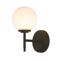 Forum Lighting - Forum Spa Porto Matt Black/opal 120mm 1 Lamp Wall Light - Spa-31306-mblk
