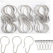 40 Pièces Anneaux De Rideau De Douche, Anneaux Pour Rideaux, Pour Salle De Bain, Salon, Chambre À Coucher (argent)