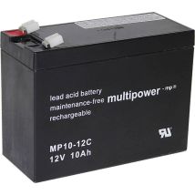Multipower Batería De Plomo 12 V 10 Ah Negra