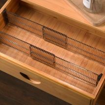 Organizer Per Cassetti (confezione Da 4) Divisorio Per Cassetti Regolabile In Plastica Per Cucina, Bagno O Camera Da Letto, Nero Trasparente.-dpzo