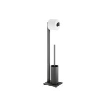 Zack Linea Toilettenbutler Schwarz, Edelstahl