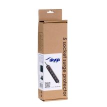 Akyga Ak-sp-05u Überspannungsschutz-steckdosenleiste Mit 5 Steckdosen, 2 X Usb 5v, Schalter, 1,5 M