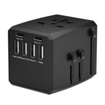 Adaptador De Viaje Microconnect World, 4 Puertos Usb A Y 2 Puertos Usb C, Mc-traveladapter1