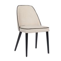 Chaise Léa Shanghai Sand – Amadeus – Mobilier d'intérieur – Tissu doux, Hêtre robuste, Beige