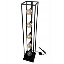 Lampadaire salon – Horus – Métal thermolaqué noir mat, 5 points lumineux E27, style loft