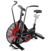 Strongology Titanium Assault Bike Adjustable Resistance Dual Belt Magnetic 24" Fan Professional Air Bike With Clear Lcd Display