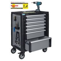 Chariot À Outils Küpper, 7 Tiroirs, Verrouillage Centralisé, Charge Maximale 210 Kg, 1 Roulette Blocable