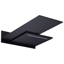 Imex Duschkopf RPS490 NG – 2-Wege, Kaskade, Regenbrause – Edelstahl 304, Mattschwarz – 48 x 33,5 cm
