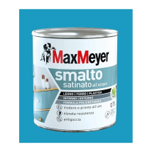 Max Meyer – Satin-Emailfarbe Türkis-Rauch – 0,75 l – für Holz, Eisen, PVC, Aluminium