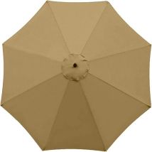 Toldo De Repuesto Para Sombrilla De 3 M, Impermeable Y Resistente A Los Rayos Uv, Con 8 Varillas, Color Caqui.