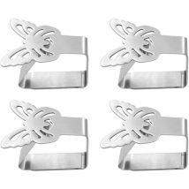Set Mit 4 Tischdeckenklammern Aus Edelstahl, Tischdeckenklammern, Tischdeckenhalterungen (schmetterlingsform)