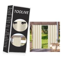 Dontodent - Thermal Curtains Eyelet For Bedroom Beige Blackout Curtains 54 Inch Drop For Window Treatment Short Black Out Curtains & Drapes, Width 