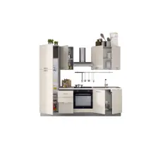 Composizione Cucina Completa Ares Con Lavello A Destra E Piano Cottura Ad Induzione, 255x60x216 Cm