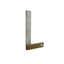 Hedue Tischlerwinkel 400 mm – Nussbaumholz – Edelstahl – doppelte Millimeterskala – 4-fach vernietet