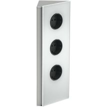 WIPO – Dekoratives Steckdosenelement für Eckmontage – 3x Schukosteckdose – 230 V, 3500 W, 2000 mm Anschlusskabel