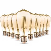 Eclairage Design - Lotto Di 10 Lampadine Led E27 7w St64 2200k Tipo Edison Température De Couleur: Bianco Caldo 2200k