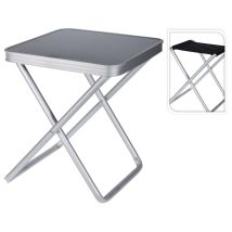 Taburete Plegable Convertible en Mesa – Aluminio – 39x39x47 cm – Capacidad 110 kg – Ideal para Camping