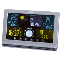 Trevi Me 3p70 Rc-wetterstation Mit Außensensor Und Touch-bedienung, Thermometer, Luftfeuchtigkeit Und Mondphasenanzeige, Programmierbare Alarme Mit 