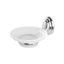 Porte-savon – 091003B – Porte-savon en verre chromé/satiné – Matières, Longueur, Mode de fixation, Style – FERIDRAS