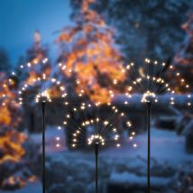 Solar Wunderkerzen Feuerwerk 3er Set 180 Leds Wetterfest Ip44 102576 - Esotec