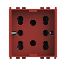 Modulo Presa Multistandard, 10a, 16a E Schuko, Serie P, Rosso, Compatibile Con Serie Vimar Eikon - 4box Side 4b.v20r.h21