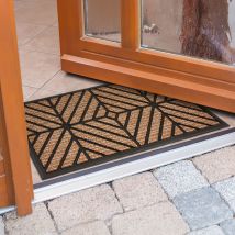 Paillasson Extérieur Tapis En Caoutchouc 45 X 75cm Losange Marron