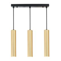 Lámpara Colgante Triple Lineal Tubos 30cm Gu10 Dorado