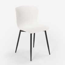 Silla De Bar Y Cocina Moderna En Polipropileno Y Metal Chloe - Blanco