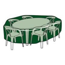 BIOTOP Schutzhülle für Gartenmöbel Ø325x90cm 240g/m² wasserdichtes Polyester atmungsaktive Taschen Ösen Befestigungsseil