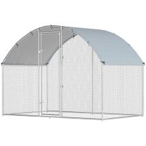 Pollaio Per Galline Esterno Acciaio Zincato Tetto Impermeabile Serratura 2,8x1,7x1,9 M