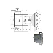 Cylindre de serrure – Serrure à profil européen plane – 38 mm, 2 verrouillages verticaux, entraxe 54 mm – Potent