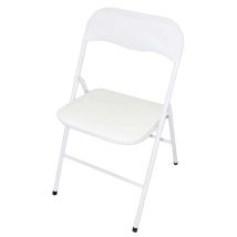 Homeness - Chaise Pliante De L'Intérieur Ou D'Acier Extérieur Avec Siège Et Dos Dans Ppcp Rembourré Closy White - White