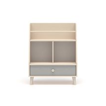 Liberia 1 Cassetto Alycia Beige - Grigio - Effetto Marrone 90cm