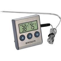 Browin 185609 - Termometro Per Alimenti Con Sonda In Acciaio Inox, Lunghezza 1,5 M, Temperatura 0-250°c, Termometro Per Cottura E Grill Con Timer E 