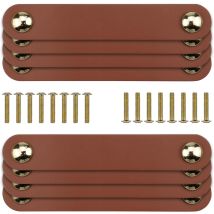 (braun)8 Stück Ledergriff, Schubladengriffe Aus Leder, Ledergriff Für Küchenmöbelgriff, Mit 22-mm-schrauben, Für Möbel, Küche, Badezimmer, Schränke, 