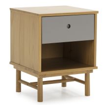 Vs Venta-stock - Mesita De Noche Magnus 1 Cajón, Madera Maciza, 40 Cm (ancho) 40 Cm (profundo) 52 Cm (altura)