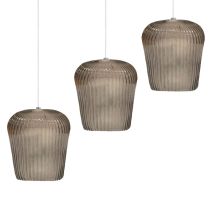 Gea Luce - Numa Br3 E27 Led Suspension En Verre Ambré Plafonnier Classique À Décentralisation