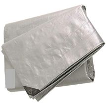 Ox - Telone Occhiellato 8x6 Mt - Tipo Pesante 180gr/mq - Rinforzato Telo Argento