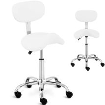 Silla De Cosmética Hamburg Con Ruedas, Hasta 150 Kg, Color Blanco