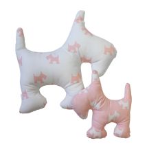 Cojines Infantiles Forma Puppy Habitación Bebé Cuna 50 Cm Y 30 Cm Color Rosa Y Blanco