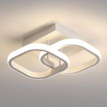 Comely - Modern Led Ceiling Light, Square Acrylic Ceiling Luminaire 19 Cm Diameter For Bedroom, Living Room, Kitchen, Hallway - 19w - White - Neutral 