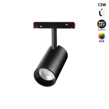 12W Magnetschienenstrahler – RGB + CCT – 48V DC – 1000 lm – 60° Öffnungswinkel – 360° schwenkbar – für Innenräume